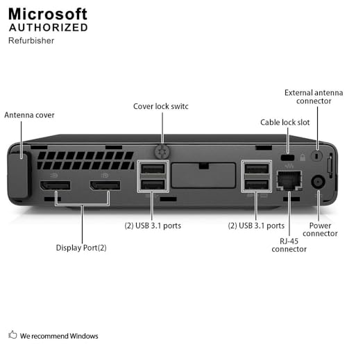 HP ProDesk 600 G4 Mini PC Desktop Computer, Intel Core i5-8500T up to 3.5 GHz, 8GB RAM 256GB SSD, Type-C, Keyboard & Mouse, 2 Display Ports, Windows 11 Pro(Renewed) by HP - Image 4