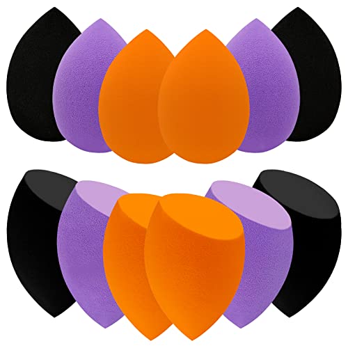 12 Pieces Professional Makeup Sponge Set,Latex Free Flawless Soft Setting Face Puffs,Multicolor Makeup Blending Sponge Cosmetic Applicator for Powder,Liquid,Facial Makeup Tools