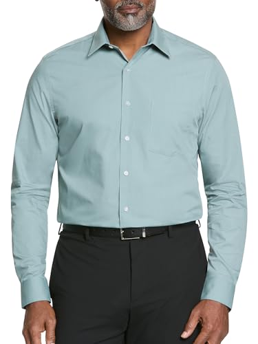 Image of Van Heusen Men's Poplin Regular Fit Solid Point Collar Dress Shirt