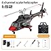 GQGQGQ A61 Airwolf Remote Controlled Helicopter Aircraft Plane 4CH RC Heli Aileronless 1/42 Scale 6-Axis Gyroscope Altitude Hovering Optical Flow Position 2Batteries for Adults Beginners/Black red