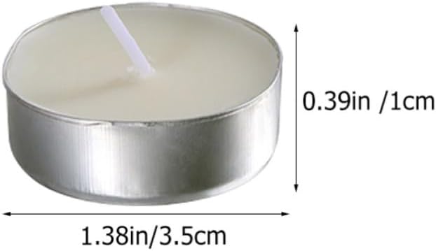Xmas Round Tea Candles 50pcs White Paraffin Smokeless Tea Lights