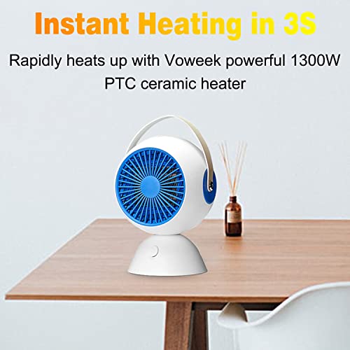 Portable Electric Space Heater With Thermostat, Mini Heater For Office Desk, 1300W Safe And Quiet Ceramic Heater Fan, Personal Desk Heater For Office, Bedoom, Tent #TOP5