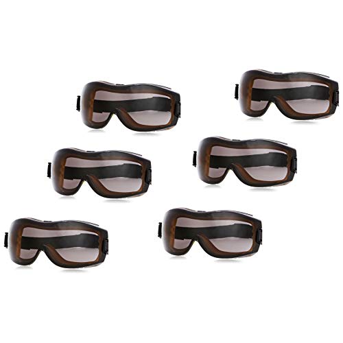 Best Cyber Monday 🔥 Amazon Basics Safety Goggle, Anti-Fog, Smoke Lens and Elastic Headband, 6-Count