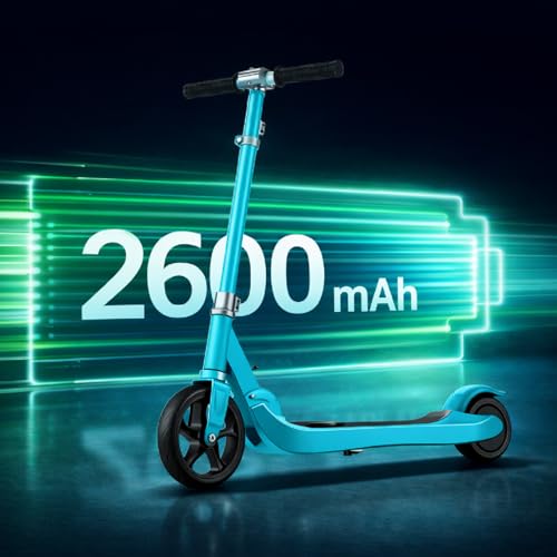 Image of Lifelong Kids Electric Scooter | 6-12 Years| Electric Scooter with Rechargeable Battery, Adjustable Handle Height & Foldable Design | Safe Scooter with Anti-Slip Deck (Electric Blue)