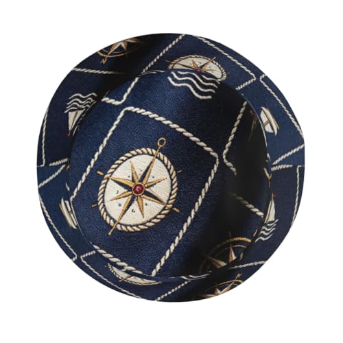 Mariner's compass1 Modny unisex lekki kapelusz przeciwsłoneczny w kształcie