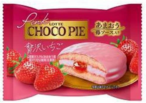 Amazon Co Jp ロッテ 洋菓子 ピンクチョコパイ 贅沢いちご 1個 6入 食品 飲料 お酒