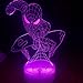 GLEDO -Veilleuse 3D super-héros jouets Spiderman pour garçons Cadeau garçon cadeau de fête d anniversaire de Noël pour enfants filles garçons
