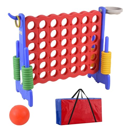 Genérico Juegos Gigantes para Niños,Juego Gigante - Juego de Mesa de Estrategia 4 en - Divertido Juego de Cuatro en, Tablero de Juego Gigante para el hogar, Fiesta de cumpleaños, Boda