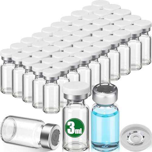 50 Pcs 3ml Sterile Vials Empty Vials for Injection, White