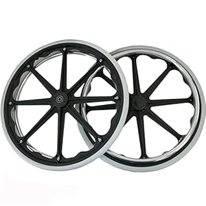 24×1 3/8, 24-inch Rolstoel Achterwiel Vervanging, Slijtvaste Aluminiumlegering Massieve Rolstoelwielen, Geschikt voor…