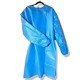 SIPA (20/30/40/50PCS) Disposable Gown,Protective Suit,Isolation Gowns,Disposable Isolation Clothing (Blue) (20, Extra Large)