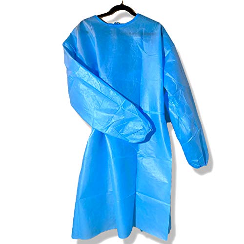 SIPA (20/30/40/50PCS) Disposable Gown,Protective Suit,Isolation Gowns,Disposable Isolation Clothing (Blue) (40, Large)