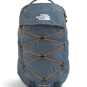 The North Face Borealis Commuter Laptop Backpack – Water Repellent, Laptop Sleeve, Large Main Compartment, Granite Grey/Dust Orange, One Size