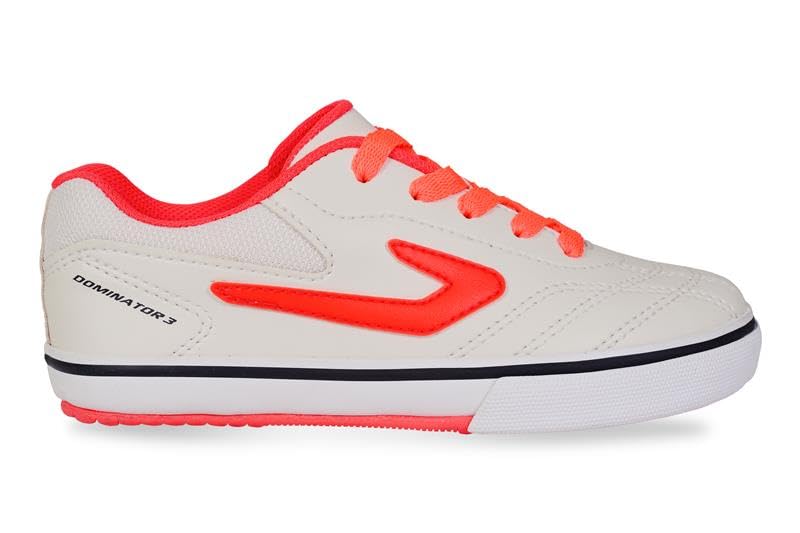 Chuteira Topper Dominator 3 Jr Branco/Coral,35