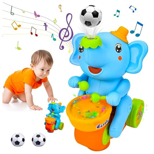 Image of ARLYPET Musical Elephant Crawling Baby Toy 6-12-18 Months, Infant Tummy Time Toys Development, Light up Music Birthday Toy Gifts for Toddler Boy Girl 7 8 9 10 11 Month 1 2 3 4 5 6 7 Years Old
