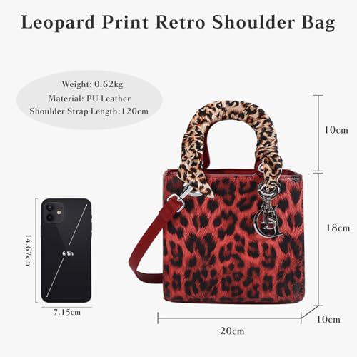 Image of Leopard Print Handbag - Women's PU Leather Crossbody Bag, Waterproof, Fashion Messenger & Satchel Bag