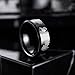 King Will 8mm Mens Wedding Band Black Plated Tungsten Wedding Ring for Men Laser Spider Patterned Rings Fashionable High Polished Beveled Edges Size 10.5