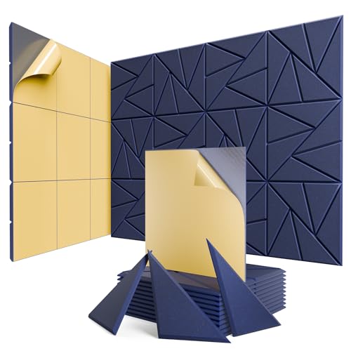 Image of 12 Pack Self-Adhesive Acoustic Panels, Sound Proof Foam Panels for Walls