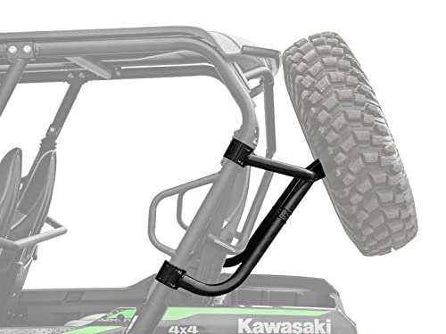 SuperATV Spare Tire Carrier for 2014+ Kawasaki Teryx 4 800 | Accommodates Tires up to 70 LBS. | Fits up to 37