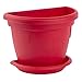 Pflanzkübel Balkontopf mit Untersetzer für den Außenbereich hängend Wand widerstandsfähig bruchfest PP Kunststoff 2,4L rot