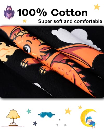 Image of DAUGHTER QUEEN Boys Pajamas 4 Pieces Long Set 100% Cotton Sleepwear Size 18 Months-12 Years