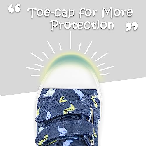 Image of K KomForme Toddler Boys & Girls Shoes Kids Canvas Sneakers with Cartoon Dual Hook and Loops