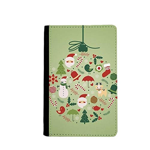 Porte-passeport de Noël vert avec motif Père Noël et Bonhomme de Neige