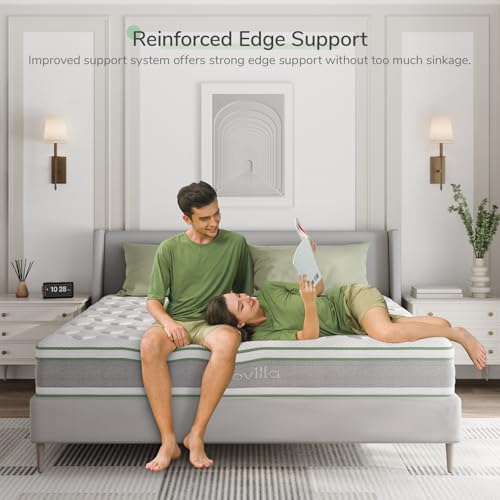 Image of Novilla King Size Mattress, 12 Inch Gel Memory Foam & Pocket Coil Hybrid|Motion Isolation for Refreshing Sleep, Medium Firm Feel with CertiPUR-US Foam for Pressure Relief, Mattress in a Box