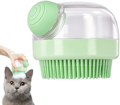 ECHOBUY Spazzola Per Lavare i Cani e i Gatti, Spazzola per Shampoo per Cani in Silicone, Spazzola da Bagno per Lungo con dispenser per Cani Pelo Lungo e Canis Pelo Corto