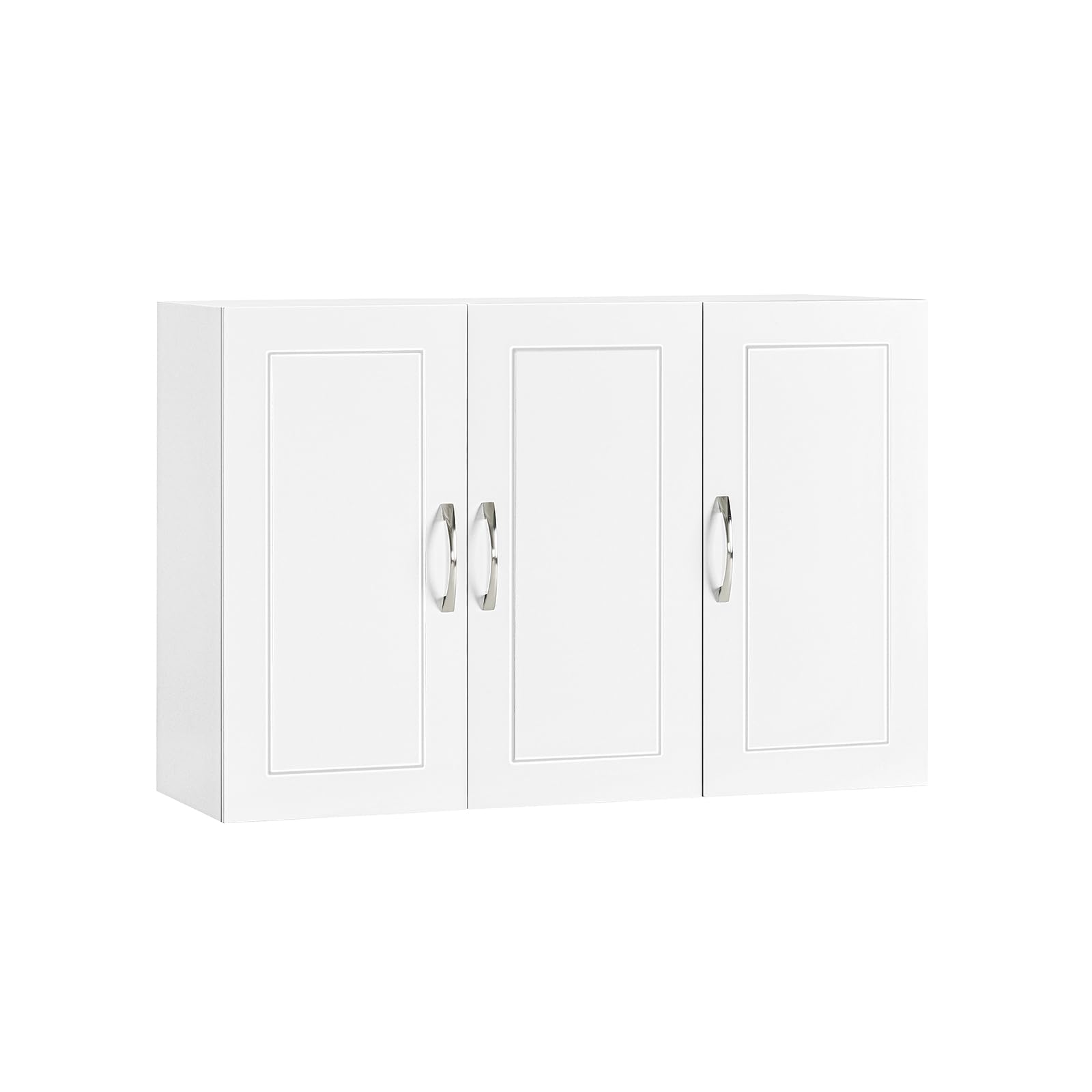 SoBuy Kitchen Wall Cabinet, Wall Mounted Kitchen Cupboard with Adjustable Shelves & Doors, Bathroom Storage Unit White 90x30x60 cm FRG231-L-W