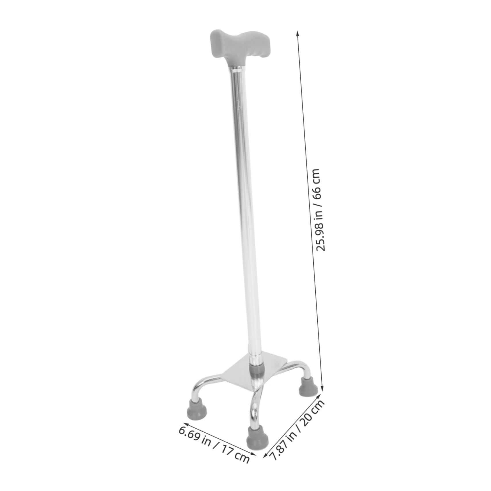 Bastón de Cuatro Patas de Aluminio para Adultos Base Grande | Base Antideslizante, Estructura Ligera, Abs y Aleación de Aluminio, para Movilidad Reducida