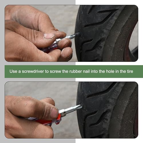 Image of Shakas 30 PCS Car Quick Vacuum Tire Repair Nail, 0.2 inch x 0.47 inch + 0.26 inch x 0.59 inch High Hardness Wear-Resistant Tightly Sealed Tire Rubber Nail, Replacement Parts, Suitable for Most Cars (Black)