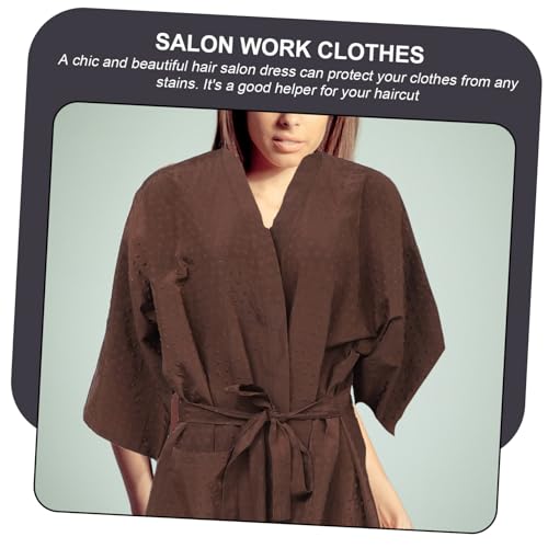CLISPEED Capa para Cliente de Peluquería para Corte y Tinte, Delantal Protector Marrón para Salón de Belleza y Barbería miniatura 7