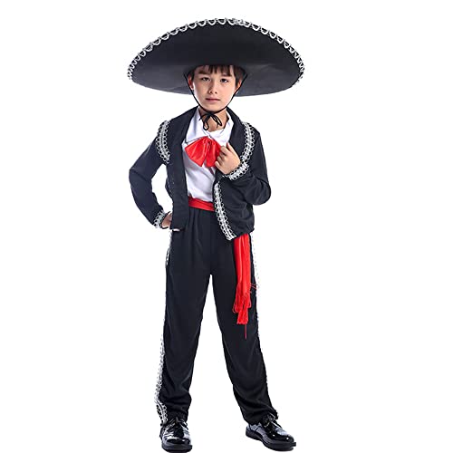 Disfraz infantil mexicano negro talla XL miniatura 3