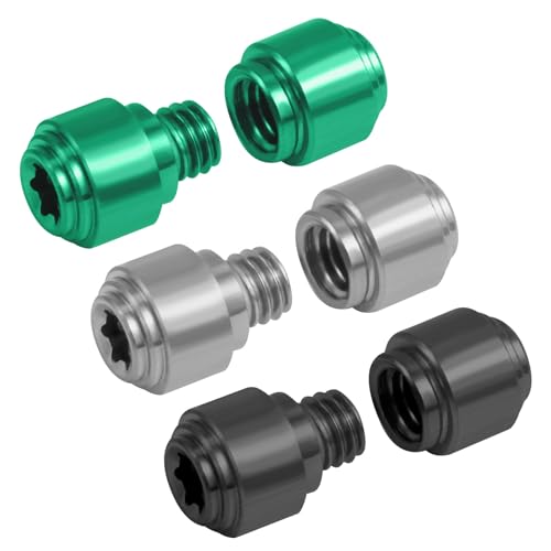 NQEUEPN 3 Juegos de Pernos de Pulgar Repuesto, Tornillos Repuesto Aleación Titanio para Navajas Bolsillo Compatibles con Benchmade 535 Bugout (Plateado, Negro, Verde)