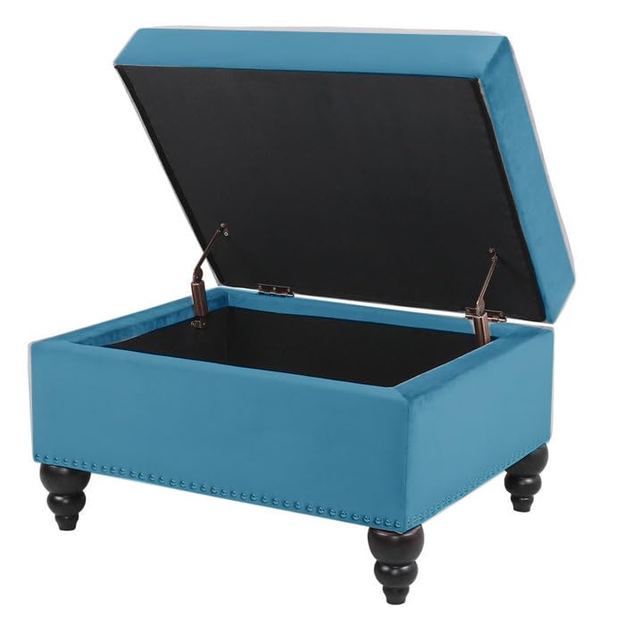 Image of Chesterfield Velvet 3 Seater Round Arm Sofa + Ottoman Modern Sofa for Your Loving Space, Bedroom, Living Room, Offices (Teal)