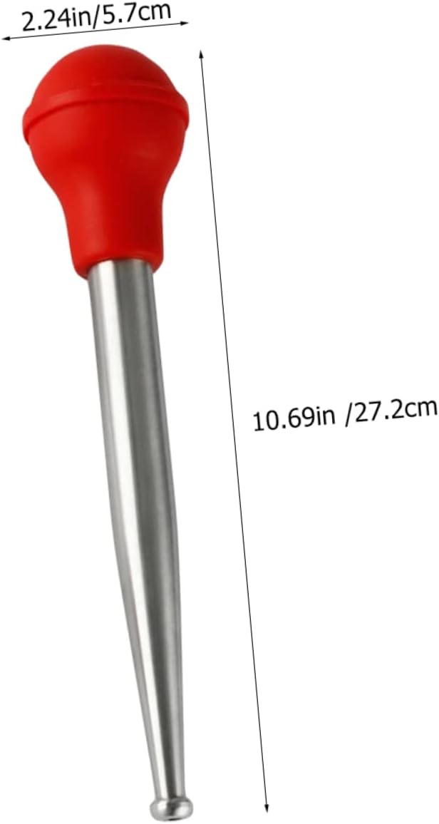 SECFOU 1set Bbq Seasoning Brush Oil Pump Marinade Injector Tube Baster Cooking Tool Turkey Seasoning Pump Silicone Drip Tube Barbecue Accessory