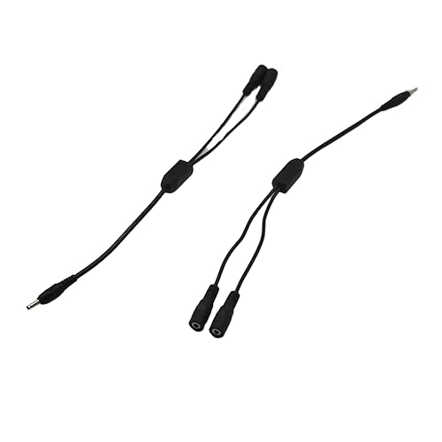 Miniatura 2 de UpperFu Cable divisor CC Y 1 macho a 2 hembras cable adaptador de extensión de corriente CC de 0138in x 0053in para cámaras de vigilancia CCTV tira