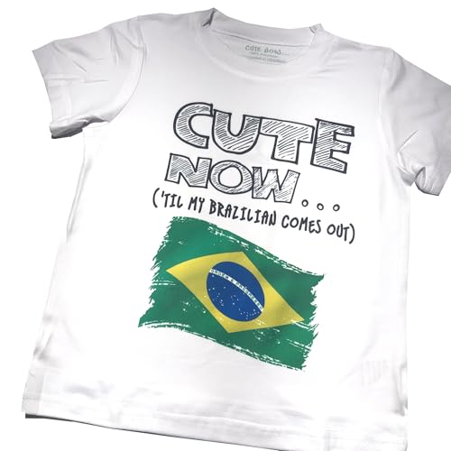 Cute Now... 'Til My Brazilian Comes Out Toddler Kids Brazil Flag T-Shirt Top 2T-8T2