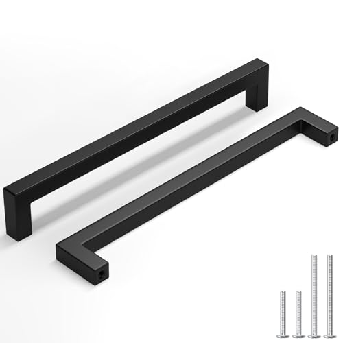 Homdiy 50-Pack Black Cabinet Pulls, 10-1/16" Center-to-Center