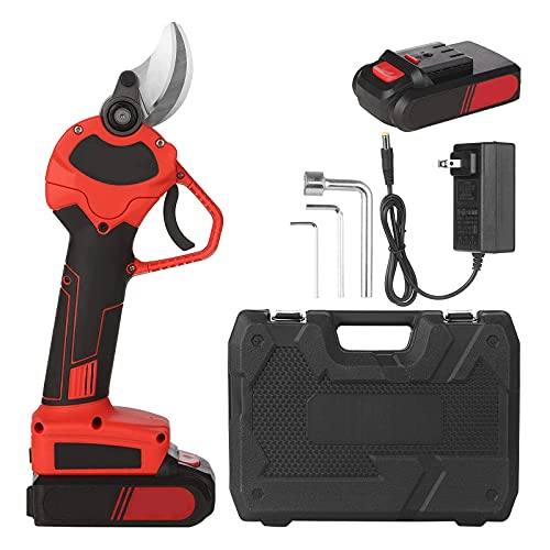 Tijeras de podar eléctricas inalámbricas, Tijeras de podar de jardín, 2 baterías de Litio Recargables de 2 Ah, 6-8 Horas de Trabajo, Tijeras eléctricas para setos, Ramas