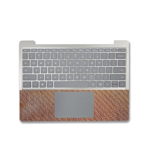 Image of MightySkins Carbon Fiber Skin Compatible with Microsoft Surface Laptop Go 3 (2023) Full Wrap Kit - Brown Pleather | Protective Durable Textured Carbon Fiber Finish | Made in The USA