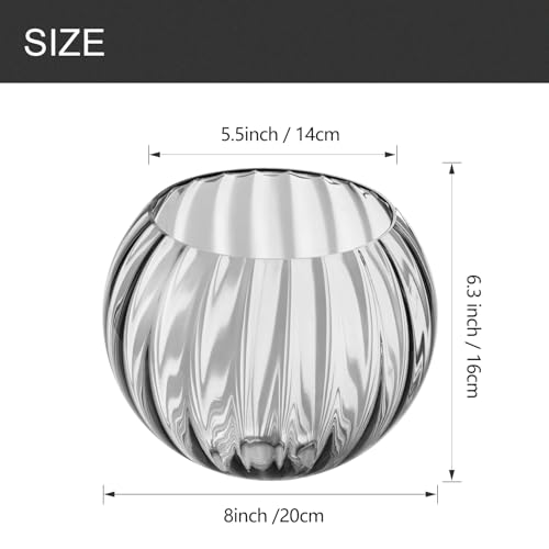 Image of Clear Glass Shade,Replacement Globe & Cover for Lighting Fixture, 8 inch Diameter, Replacement with 1.65 Inch Fitter for Wall Lamps Chandeliers or Ceiling Light (1, 8Inch - Gray Glass)