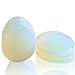 NewZenro 2Pairs Opalite Moon Stone Amethyst Ear Gauges Plugs Tunnels Expanders Stretcher Natural Organic Stone Double Flared Piercing Body Jewelry (2g(6mm))