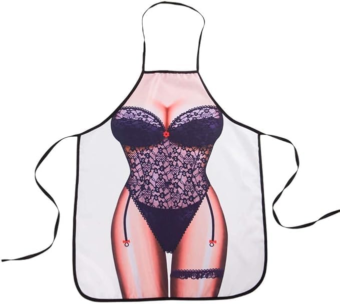 Ding Yongliang Cooking apron, Funny Novelty Sexy Women Kitchen BBQ Apron Chef Waitress Cooking Apron Unisex Adult Apron Fancy Dress Fun