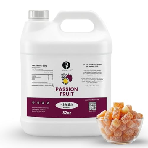 Dolce Flav Passion Fruit Flavoring Oil for Candy, Restaurant Size, 32 Fl Oz