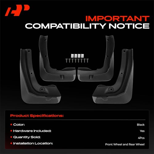 Image of A-Premium Mud Flaps Compatible with BMW | for BMW 7 Series 2023-2024, No Drilling Required Mud Guards with Hardware Accessories, Set of 4 Front and Rear