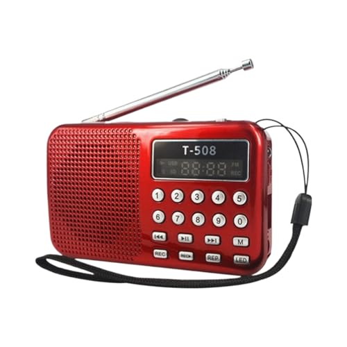 Radio AM/FM portátil con pantalla LED para viajes, oficina y ordenador