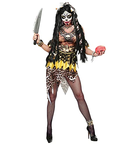 W WIDMANN MILANO Party Fashion - Costume prêtresse vaudou, robe, manchettes, bandeau, sorcier, homme de Néandertal