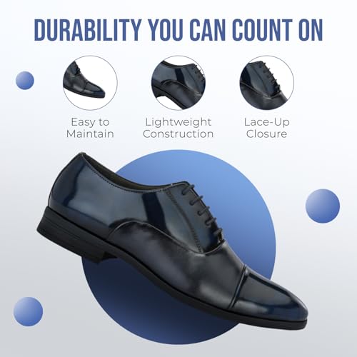 Image of San Frissco Mens Formal Shoes Lace Up Textured Glossy Oxfords /Soft Cushioned Footbed with TPR Sole /Comfortable, Stylish, Trending, Party, Outdoor Shoes for Office & College